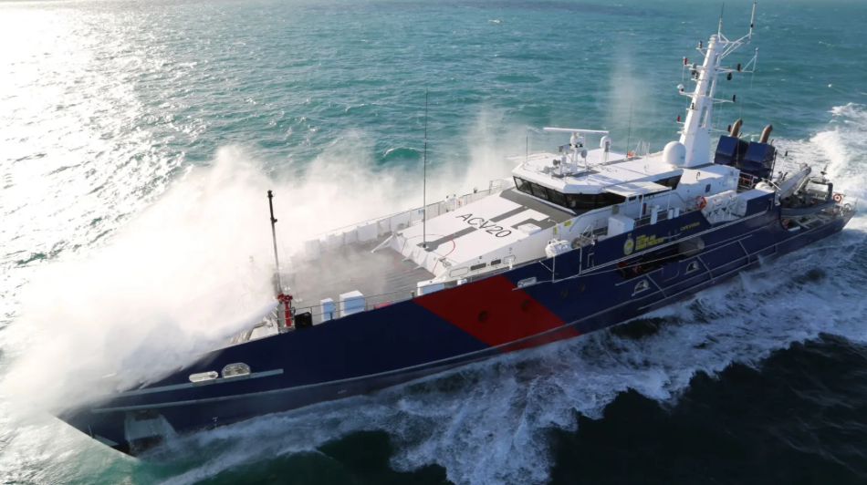 Austal'ın Avustralya Sınır Kuvveti için inşa ettiği Evolved Cape sınıfı devriye botu görseli; 150,3 milyon Avustralya doları değerinde iki ek tekne sözleşmesini temsil ediyor.