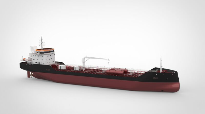 Akdeniz Tersanesi'nde Berg Propulsion sözleşmesi kapsamında inşa edilecek 8.000 dwt kimya tankeri tasarım çizimi